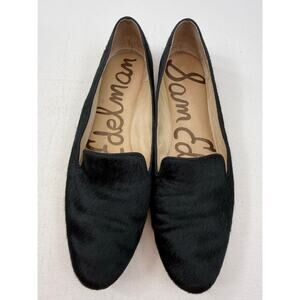 Sam Edelman Alvin Black Faux Fur Loafers Size 7 Slip On Flats Capsule Luxury‎